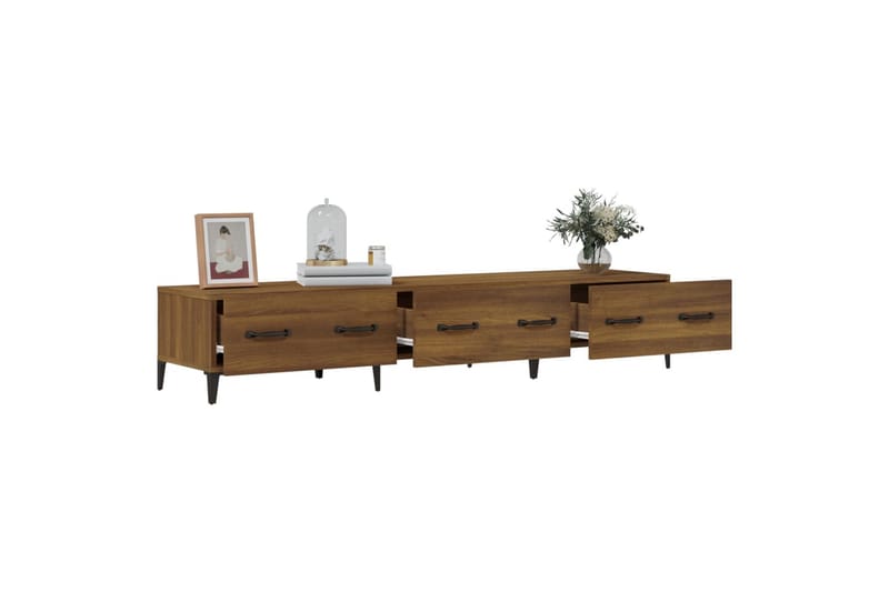beBasic tv-bord 150x34,5x30 cm konstrueret træ brun egetræsfarve - Brun - Møbler - TV borde & mediemøbler - TV-borde