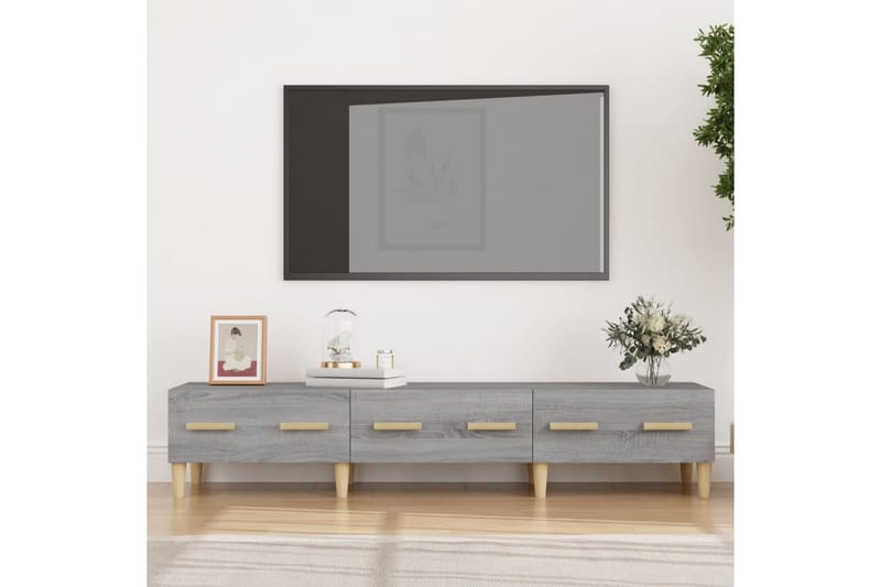 beBasic tv-bord 150x34,5x30 cm konstrueret træ grå sonoma-eg - GrÃ¥ - TV-borde