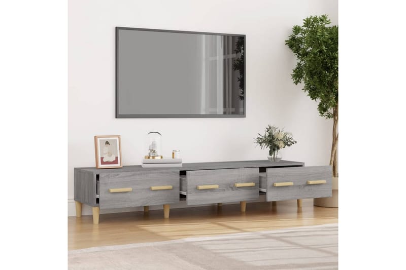 beBasic tv-bord 150x34,5x30 cm konstrueret træ grå sonoma-eg - GrÃ¥ - TV-borde