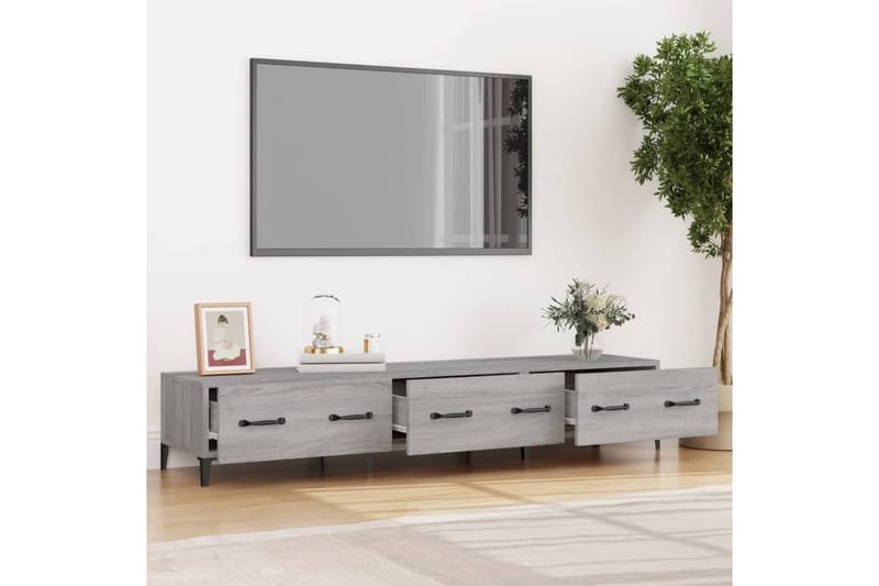beBasic tv-bord 150x34,5x30 cm konstrueret træ grå sonoma-eg - GrÃ¥ - TV-borde