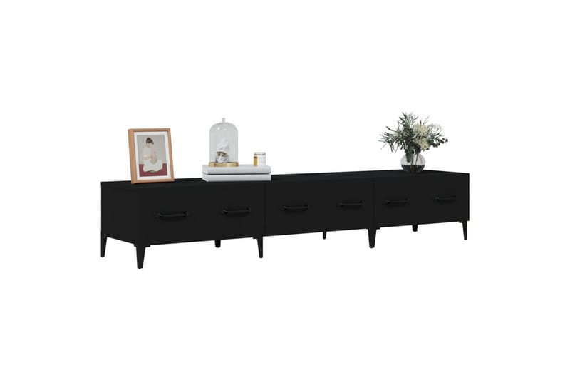 beBasic tv-bord 150x34,5x30 cm konstrueret tr�æ sort - Sort - Møbler - TV borde & mediemøbler - TV-borde