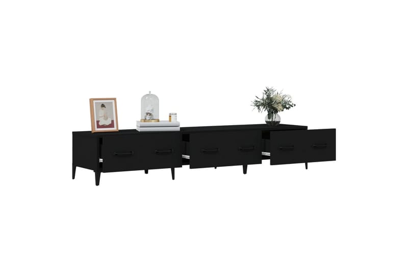 beBasic tv-bord 150x34,5x30 cm konstrueret træ sort - Sort - Møbler - TV borde & mediemøbler - TV-borde