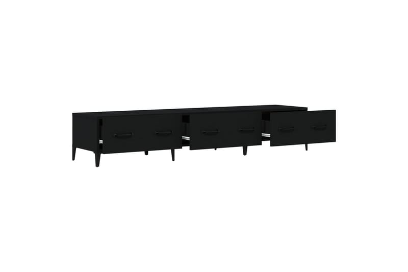 beBasic tv-bord 150x34,5x30 cm konstrueret træ sort - Sort - TV-borde