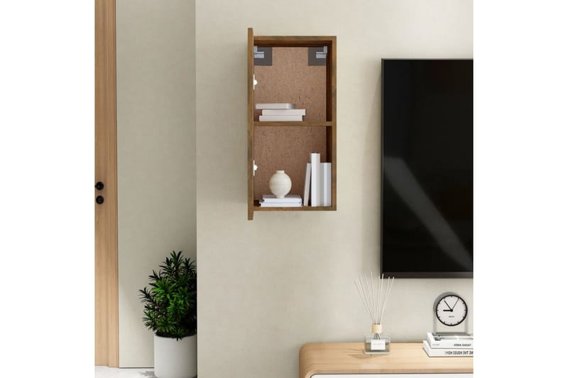 beBasic tv-bord 30,5x30x60 cm konstrueret træ røget egetræsfarve - Brun - TV-borde