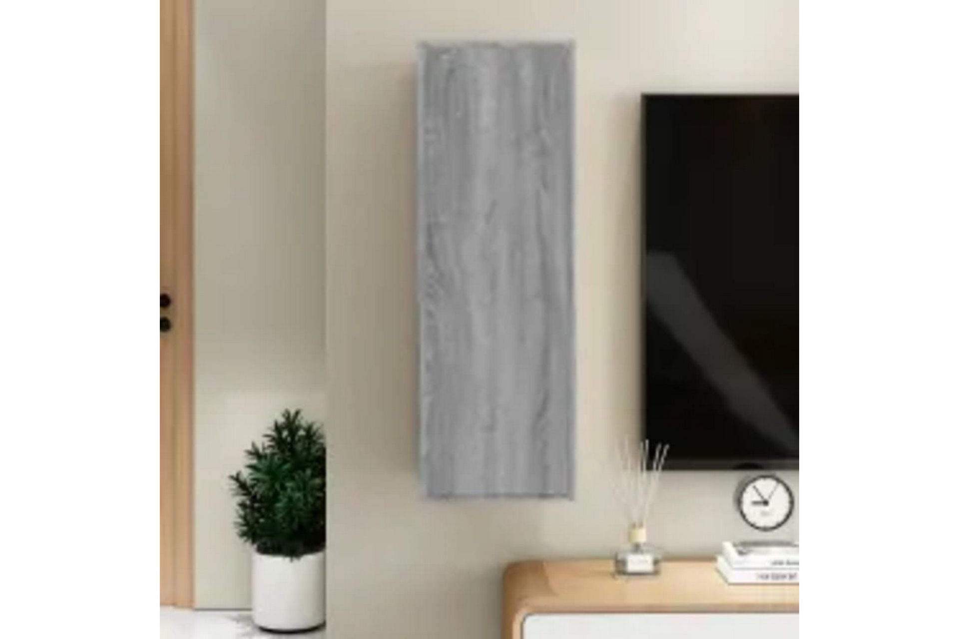 beBasic tv-bord 30,5x30x90 cm konstrueret træ grå sonoma-eg - GrÃ¥ - Møbler - TV borde & mediemøbler - TV-borde