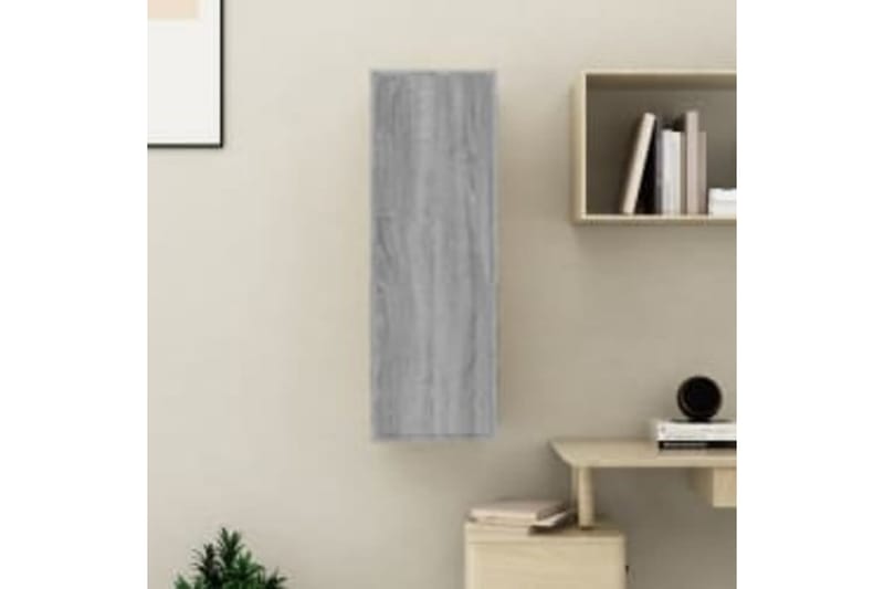 beBasic tv-bord 30,5x30x90 cm konstrueret træ grå sonoma-eg - GrÃ¥ - TV-borde
