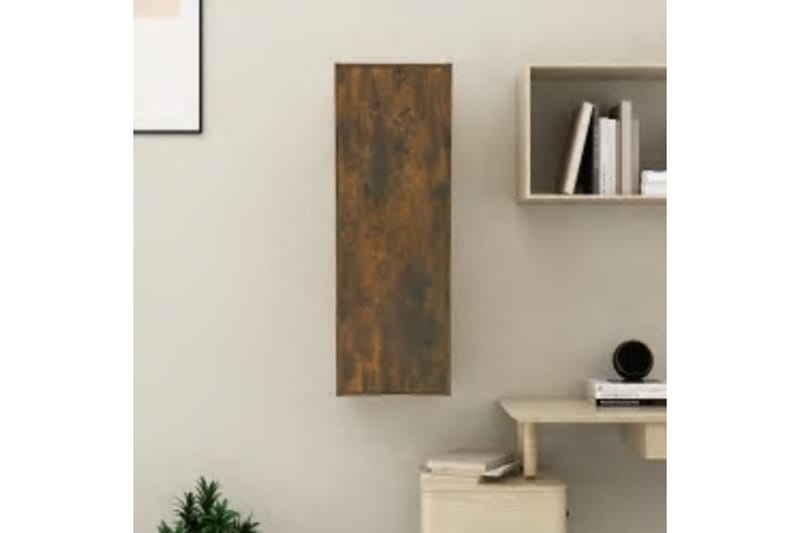 beBasic tv-bord 30,5x30x90 cm konstrueret træ røget egetræsfarve - Brun - TV-borde