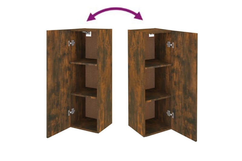 beBasic tv-bord 30,5x30x90 cm konstrueret træ røget egetræsfarve - Brun - Møbler - TV borde & mediemøbler - TV-borde