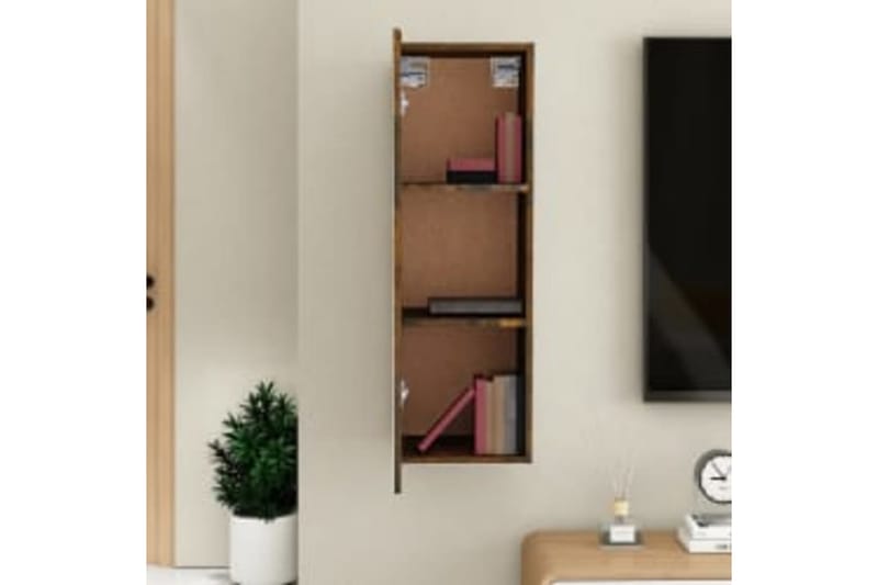 beBasic tv-bord 30,5x30x90 cm konstrueret træ røget egetræsfarve - Brun - Møbler - TV borde & mediemøbler - TV-borde