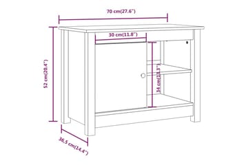 beBasic tv-bord 70x36,5x52 cm massivt fyrretræ grå - GrÃ¥ - Møbler - TV borde & mediemøbler - TV-borde