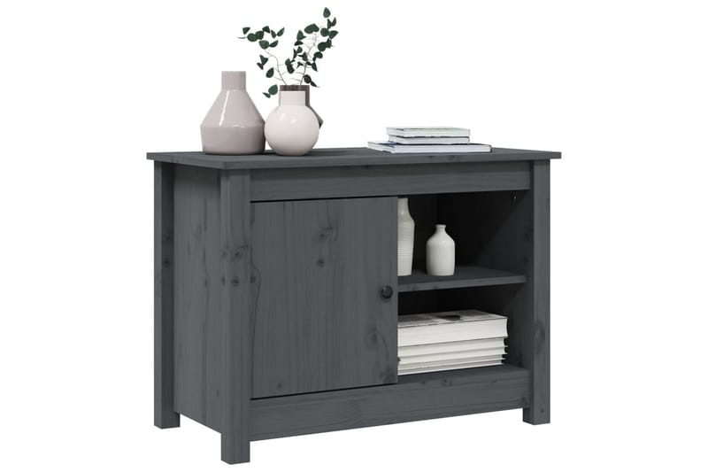 beBasic tv-bord 70x36,5x52 cm massivt fyrretræ grå - GrÃ¥ - Møbler - TV borde & mediemøbler - TV-borde