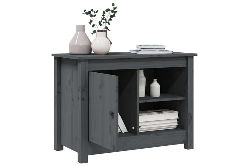 beBasic tv-bord 70x36,5x52 cm massivt fyrretræ grå - GrÃ¥ - Møbler - TV borde & mediemøbler - TV-borde