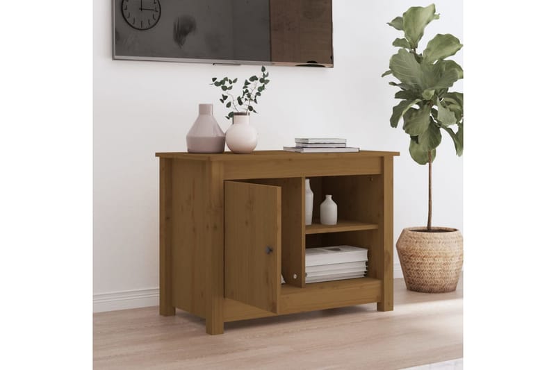 beBasic tv-bord 70x36,5x52 cm massivt fyrretræ gyldenbrun - Brun - Møbler - TV borde & mediemøbler - TV-borde