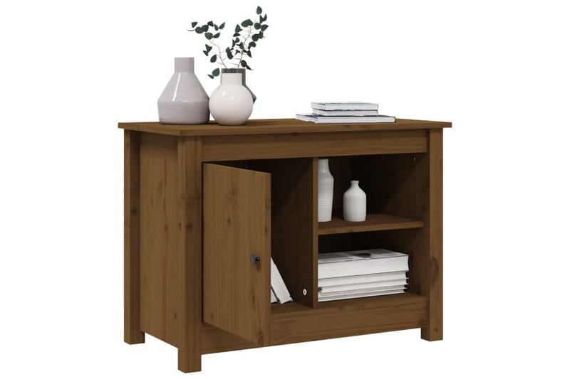 beBasic tv-bord 70x36,5x52 cm massivt fyrretræ gyldenbrun - Brun - Møbler - TV borde & mediemøbler - TV-borde