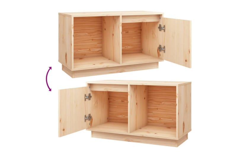 beBasic tv-bord 74x35x44 cm massivt fyrretræ - Brun - Møbler - TV borde & mediemøbler - TV-borde