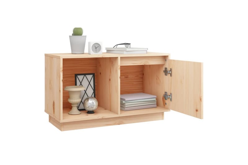 beBasic tv-bord 74x35x44 cm massivt fyrretræ - Brun - Møbler - TV borde & mediemøbler - TV-borde
