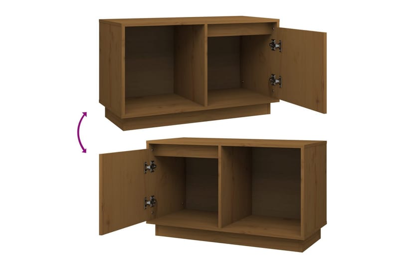 beBasic tv-bord 74x35x44 cm massivt fyrretræ gyldenbrun - Brun - Møbler - TV borde & mediemøbler - TV-borde