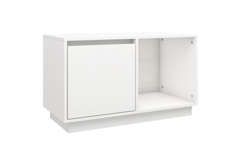 beBasic tv-bord 74x35x44 cm massivt fyrretræ hvid - Hvid - TV-borde