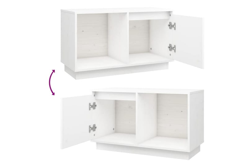 beBasic tv-bord 74x35x44 cm massivt fyrretræ hvid - Hvid - Møbler - TV borde & mediemøbler - TV-borde