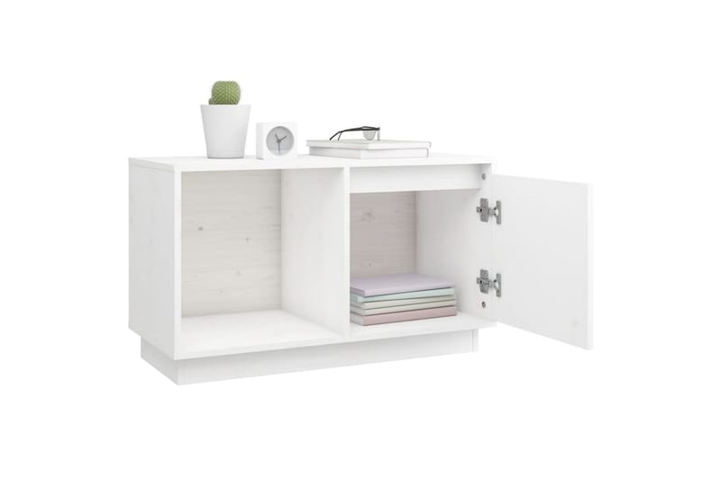 beBasic tv-bord 74x35x44 cm massivt fyrretræ hvid - Hvid - Møbler - TV borde & mediemøbler - TV-borde