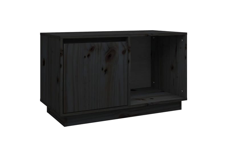 beBasic tv-bord 74x35x44 cm massivt fyrretræ sort - Sort - Møbler - TV borde & mediemøbler - TV-borde