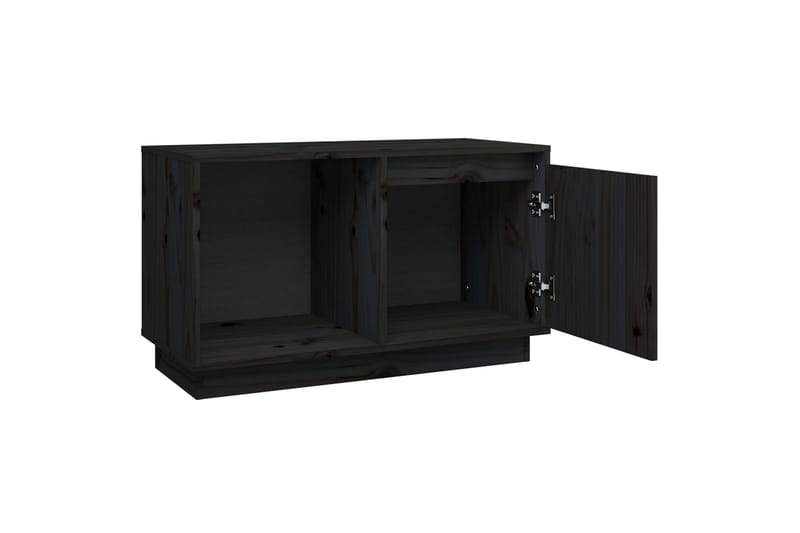 beBasic tv-bord 74x35x44 cm massivt fyrretræ sort - Sort - Møbler - TV borde & mediemøbler - TV-borde