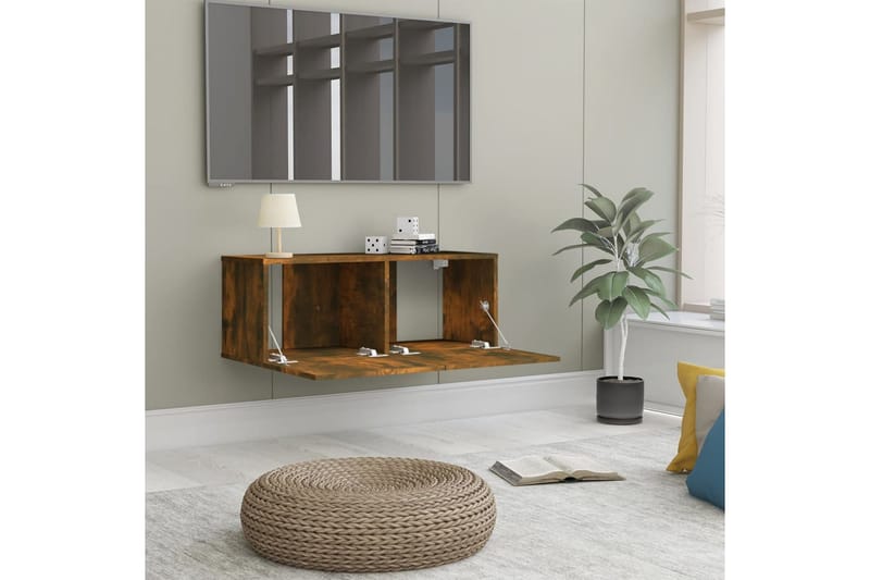 beBasic tv-bord 80x30x30 cm konstrueret træ røget egetræsfarve - Brun - TV-borde