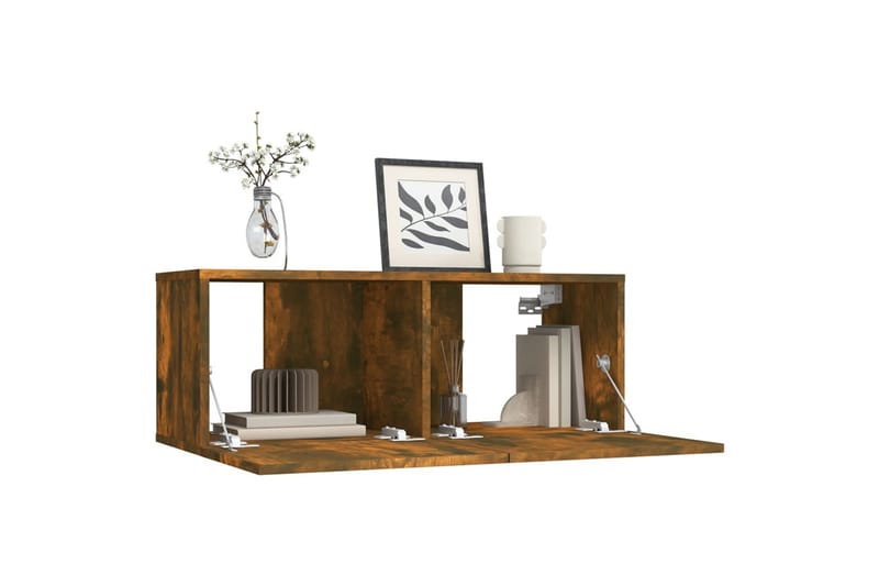 beBasic tv-bord 80x30x30 cm konstrueret træ røget egetræsfarve - Brun - Møbler - TV borde & mediemøbler - TV-borde