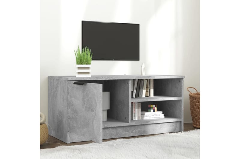 beBasic tv-bord 80x35x36,5 cm konstrueret træ betongrå - GrÃ¥ - TV-borde