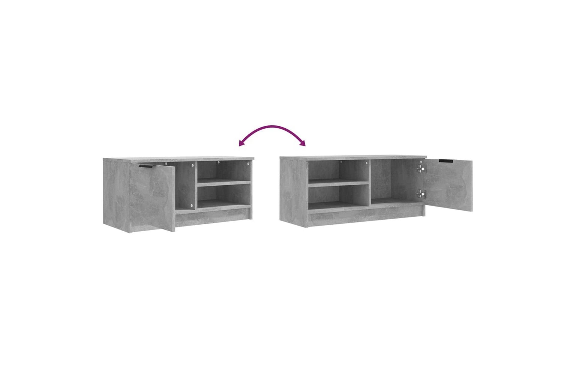 beBasic tv-bord 80x35x36,5 cm konstrueret træ betongrå - GrÃ¥ - Møbler - TV borde & mediemøbler - TV-borde