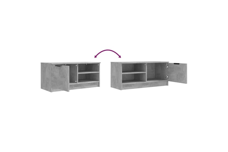 beBasic tv-bord 80x35x36,5 cm konstrueret træ betongrå - GrÃ¥ - Møbler - TV borde & mediemøbler - TV-borde