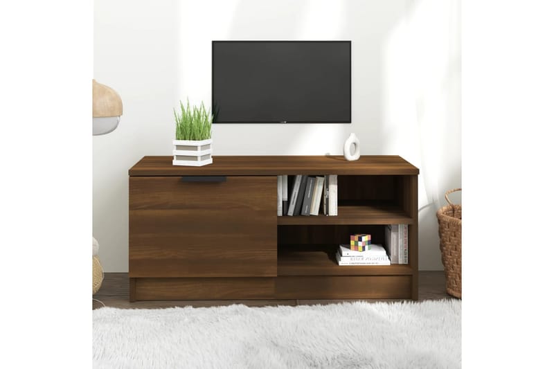beBasic tv-bord 80x35x36,5 cm konstrueret træ brun egetræsfarve - Brun - TV-borde
