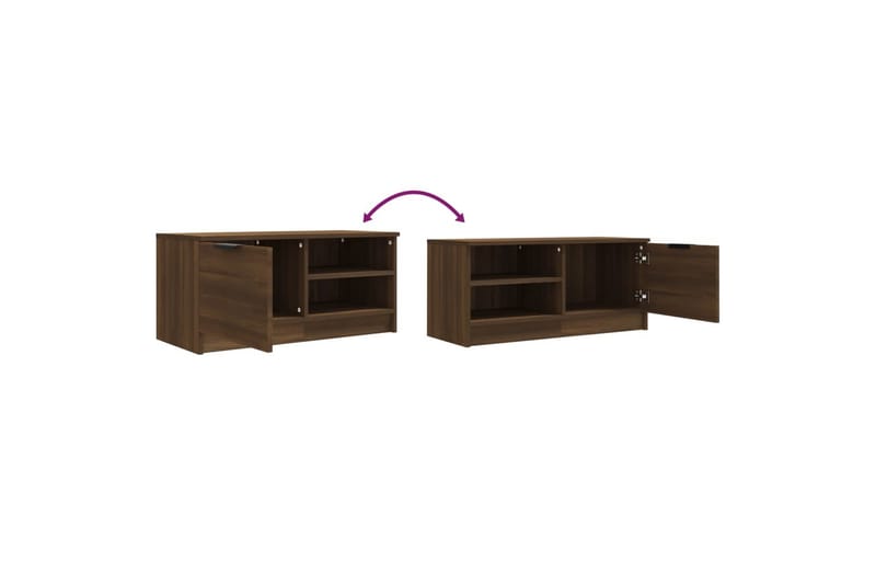 beBasic tv-bord 80x35x36,5 cm konstrueret træ brun egetræsfarve - Brun - Møbler - TV borde & mediemøbler - TV-borde