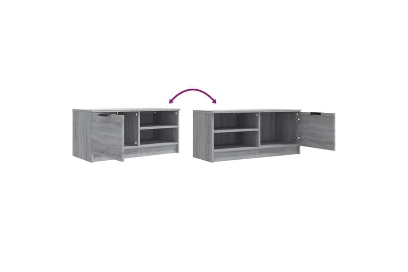 beBasic tv-bord 80x35x36,5 cm konstrueret træ grå sonoma-eg - GrÃ¥ - Møbler - TV borde & mediemøbler - TV-borde