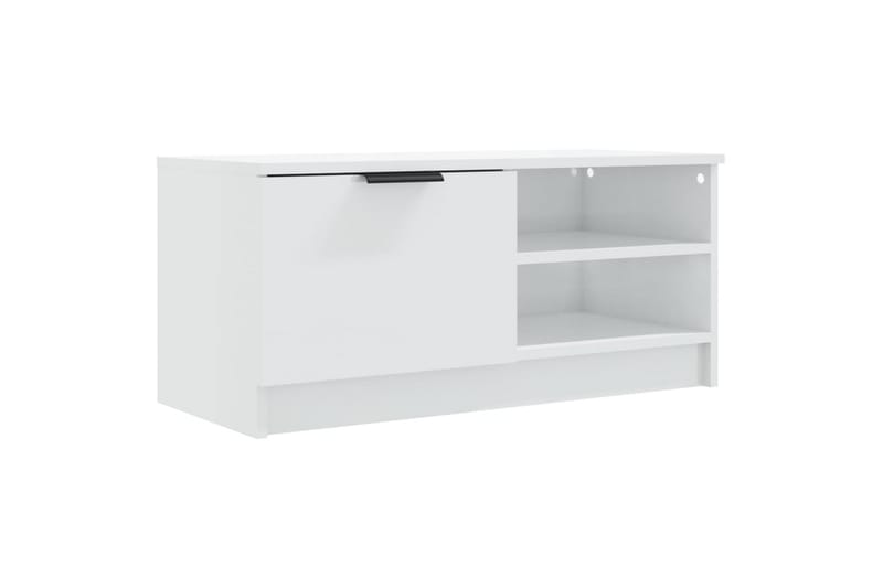 beBasic tv-bord 80x35x36,5 cm konstrueret træ hvid højglans - Hvid - Møbler - TV borde & mediemøbler - TV-borde