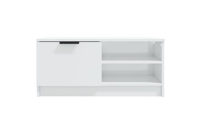 beBasic tv-bord 80x35x36,5 cm konstrueret træ hvid højglans - Hvid - TV-borde