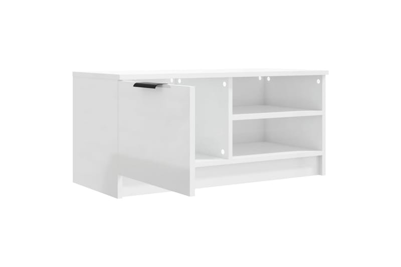 beBasic tv-bord 80x35x36,5 cm konstrueret træ hvid højglans - Hvid - Møbler - TV borde & mediemøbler - TV-borde