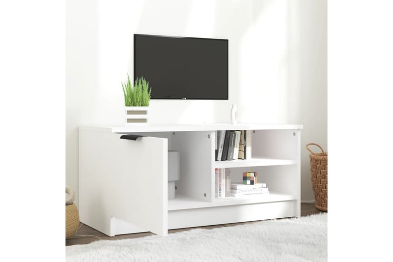 beBasic tv-bord 80x35x36,5 cm konstrueret træ hvid - Hvid - Møbler - TV borde & mediemøbler - TV-borde