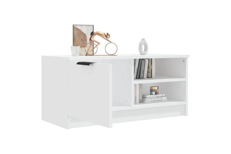 beBasic tv-bord 80x35x36,5 cm konstrueret træ hvid - Hvid - Møbler - TV borde & mediemøbler - TV-borde