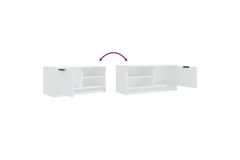 beBasic tv-bord 80x35x36,5 cm konstrueret træ hvid - Hvid - Møbler - TV borde & mediemøbler - TV-borde