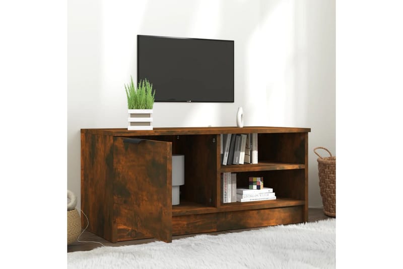beBasic tv-bord 80x35x36,5 cm konstrueret træ røget egetræsfarve - Brun - Møbler - TV borde & mediemøbler - TV-borde