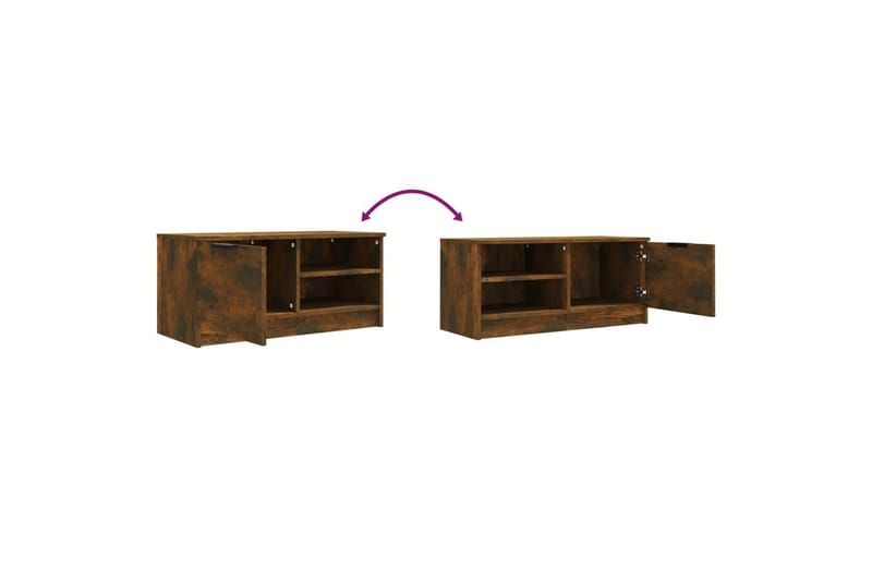 beBasic tv-bord 80x35x36,5 cm konstrueret træ røget egetræsfarve - Brun - Møbler - TV borde & mediemøbler - TV-borde