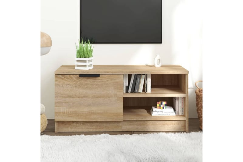 beBasic tv-bord 80x35x36,5 cm konstrueret træ sonoma-eg - Brun - TV-borde