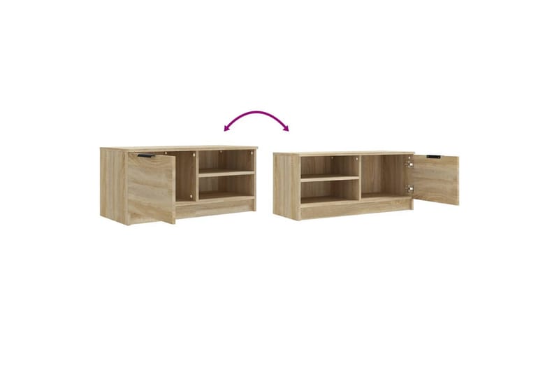 beBasic tv-bord 80x35x36,5 cm konstrueret træ sonoma-eg - Brun - Møbler - TV borde & mediemøbler - TV-borde