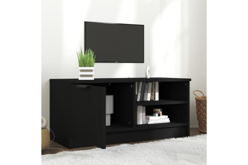 beBasic tv-bord 80x35x36,5 cm konstrueret træ sort - Sort - TV-borde