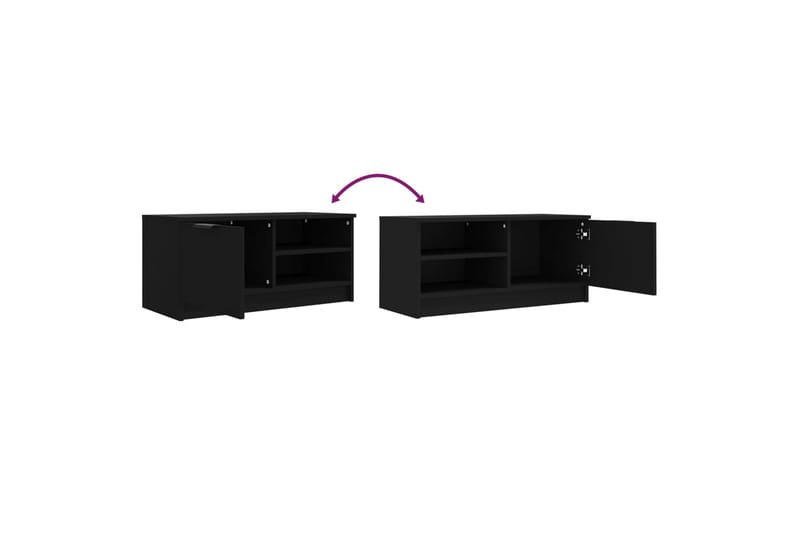 beBasic tv-bord 80x35x36,5 cm konstrueret træ sort - Sort - TV-borde