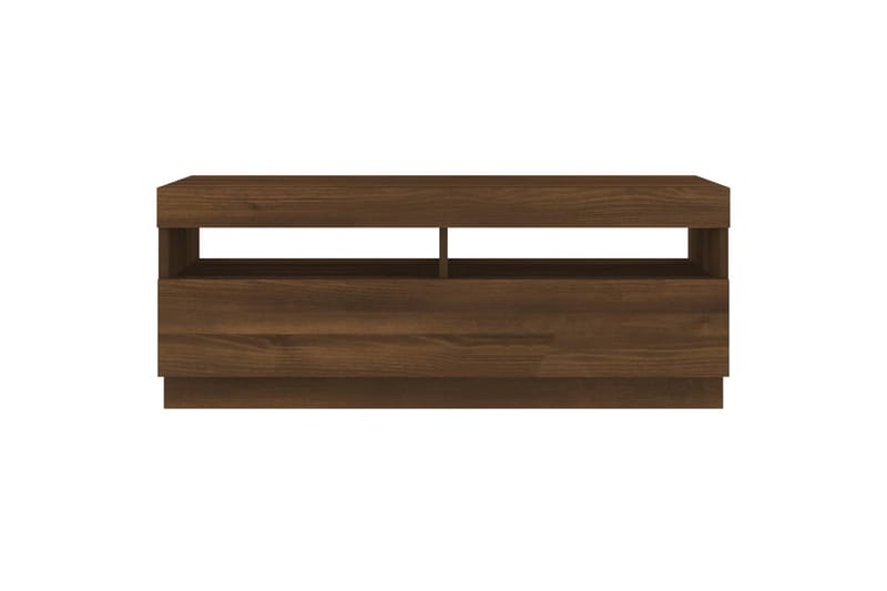 beBasic tv-bord med LED-lys 100x35x40 cm brun egetræsfarve - Brun - Møbler - TV borde & mediemøbler - TV-borde