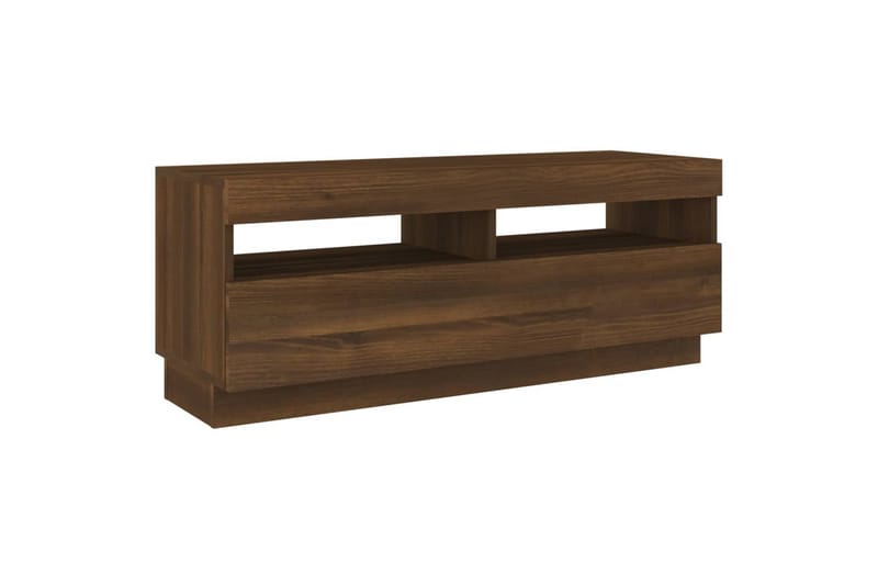 beBasic tv-bord med LED-lys 100x35x40 cm brun egetræsfarve - Brun - Møbler - TV borde & mediemøbler - TV-borde