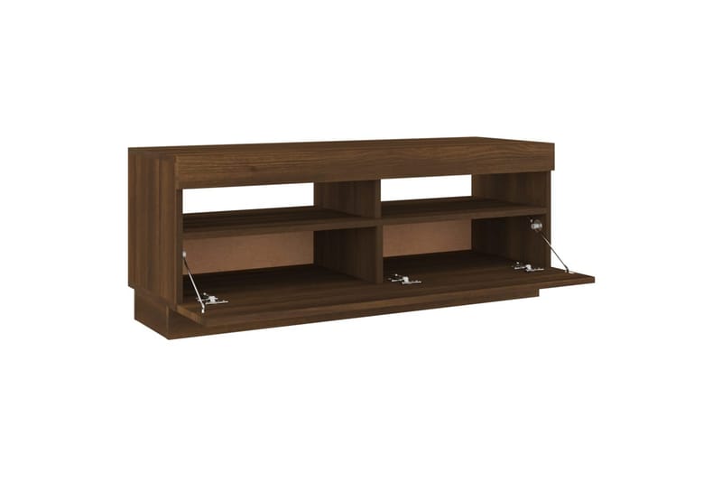 beBasic tv-bord med LED-lys 100x35x40 cm brun egetræsfarve - Brun - Møbler - TV borde & mediemøbler - TV-borde