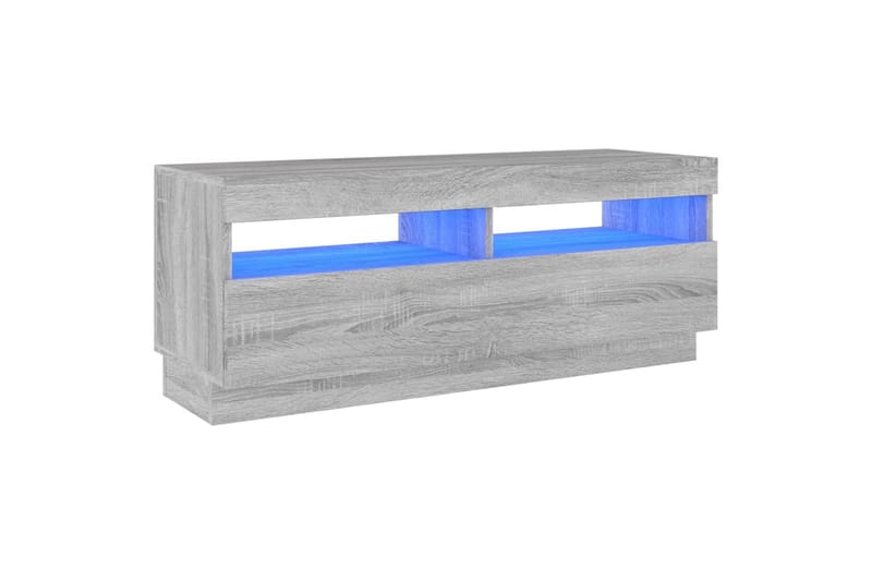 beBasic tv-bord med LED-lys 100x35x40 cm grå sonoma-eg - GrÃ¥ - TV-borde